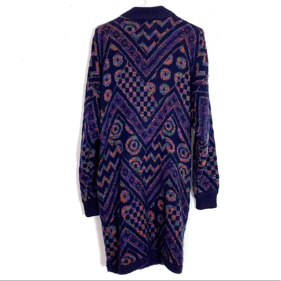 Asymmetrical Close, Wool-Blend, Vintage, Duster, Cardigan Sweater with Pockets - Picture 2 of 15